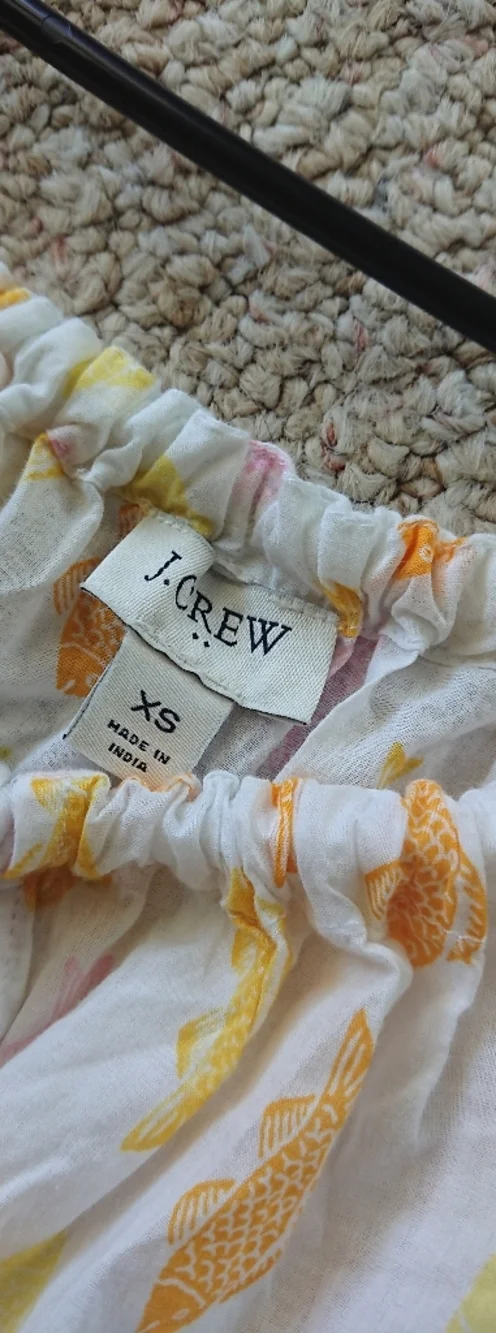 J. crew Lightweight Summer cover up Fish Print dress size XS